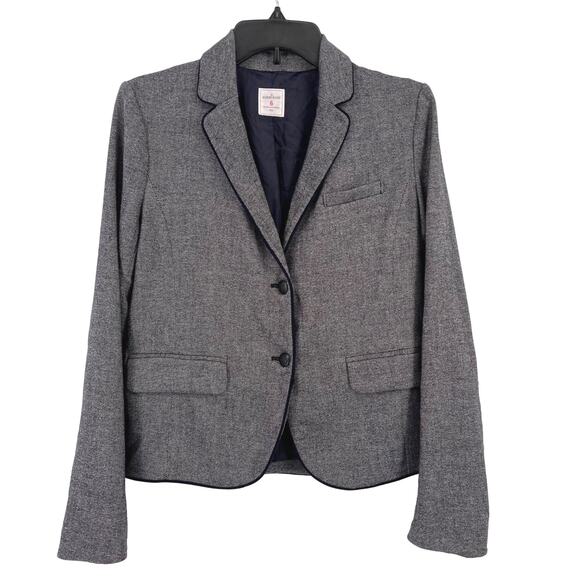Gap The Academy Wool Blend Blazer Elbow Patch Womens Size 6 Dark Academia - Picture 1 of 5